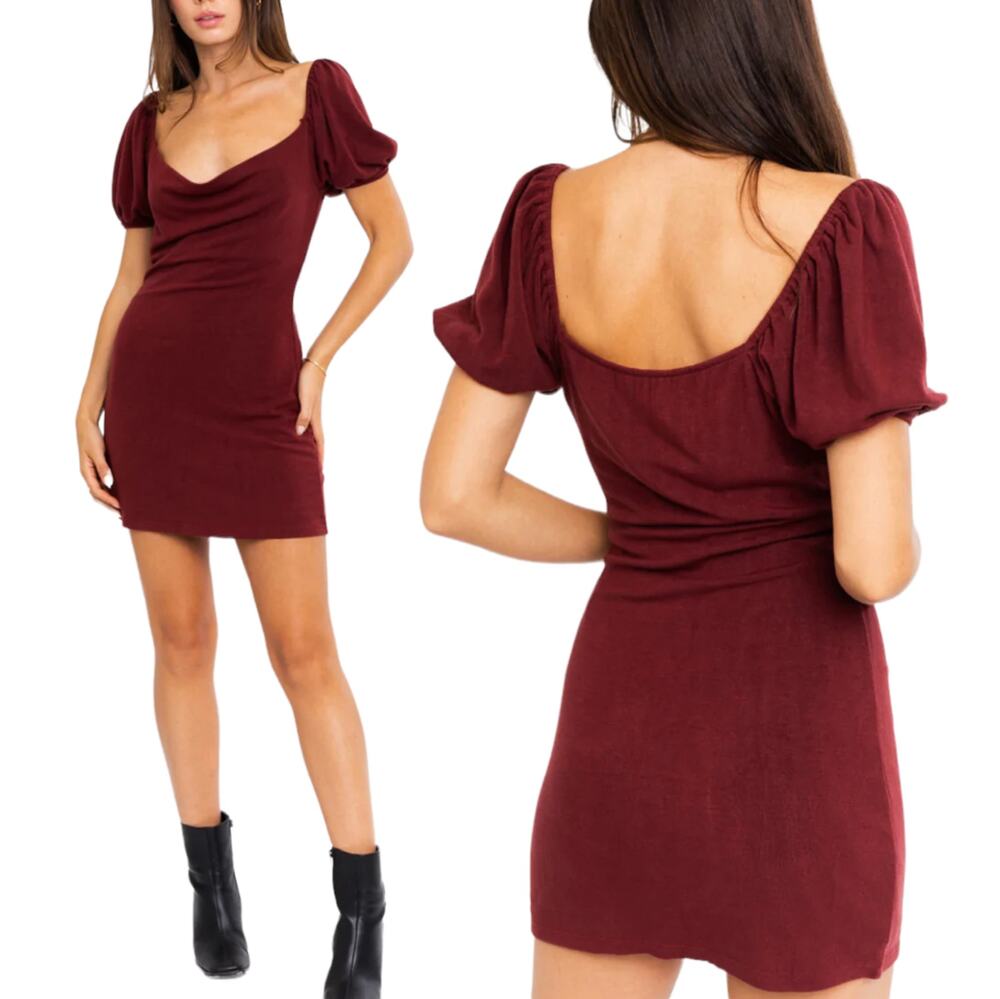 Le Lis Cowl Neck Red Mini Dress Size M